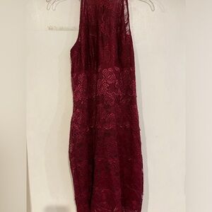 Guess magenta lace halter dress